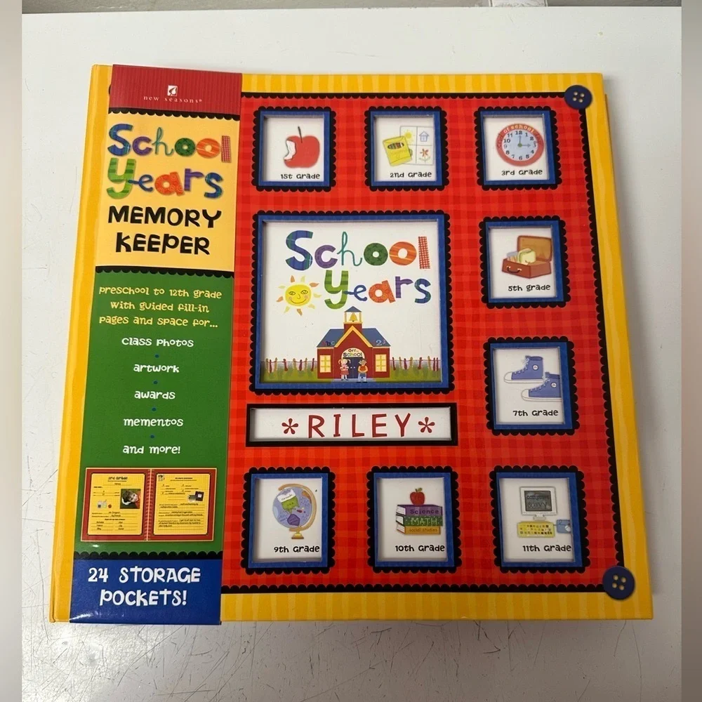School Years Memory Keepsake Photo Album Scrapbook 12x11 Preschool to 12th Grad